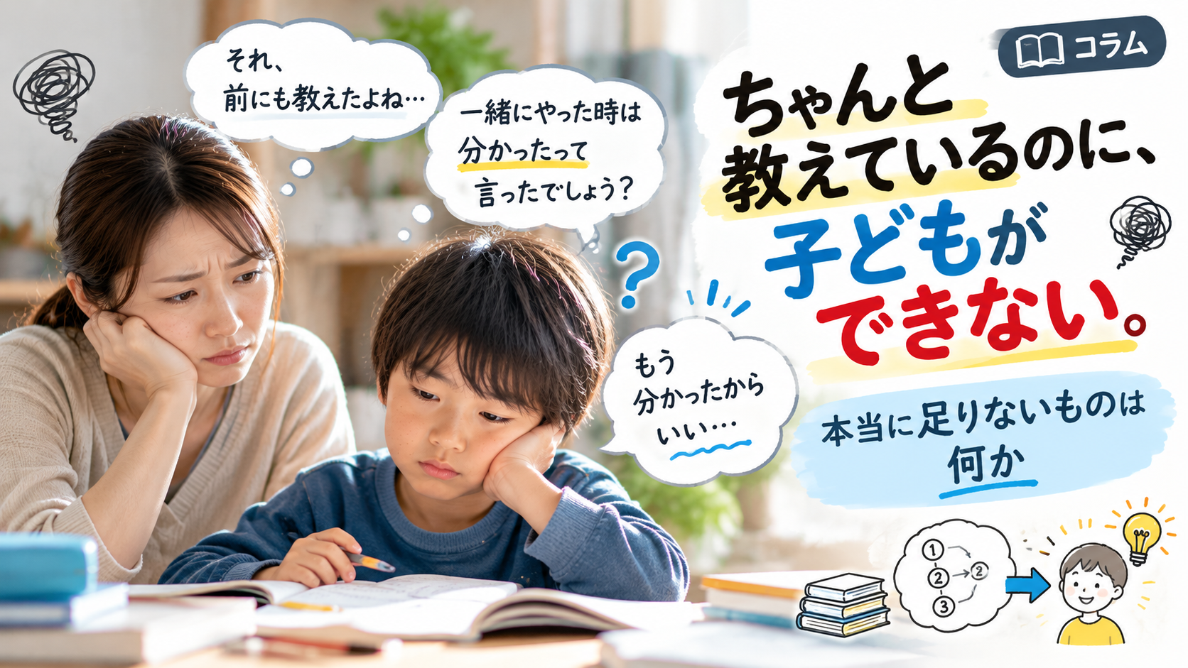 ちゃんと教えているのに、子どもができない。 本当に足りないものは何か